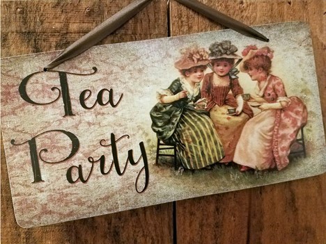 Tea Party decoration plaque to hang|  Yesterday's Best