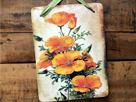 Poppies print wall hanging decoration |  Yesterday's Best