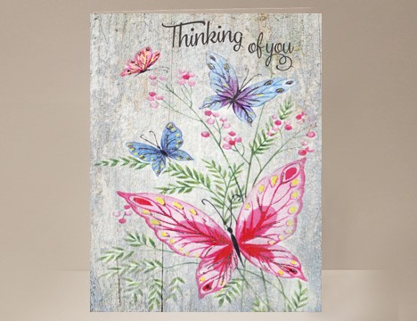 Thinking of You with Butterflies card blank inside |  Yesterday's Best