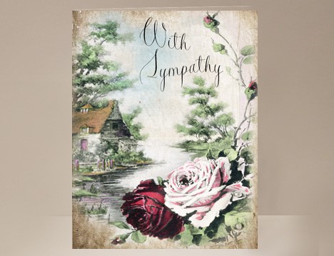 Sympathy French Cottage With Sympathy card message|  Yesterday's Best