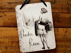 View Powder Room Sign French Lady