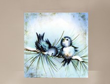 View Winter Blue Birds Mini Card