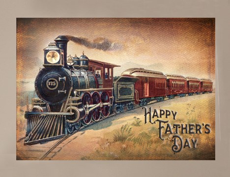 HAPPY FATHERS DAY TRAIN FATHER'S DAY CARD 