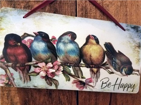 Be Happy Birds wall hanging  |  Yesterday's Best