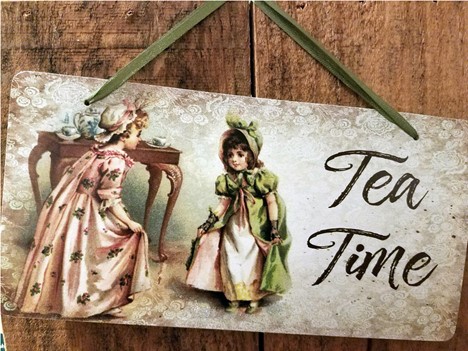 Hanging decoration vintage image Tea Time sign  |  Yesterday's Best