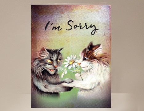Blank Greeting Card I'm Sorry with cats |  Yesterday's Best