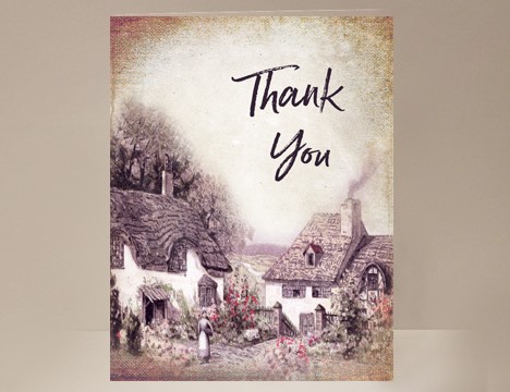 Thank You card cottage |  Yesterday's Best
