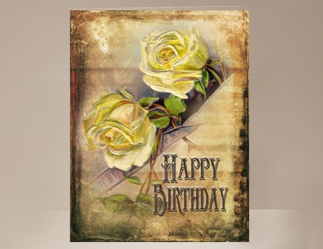 Yellow Rose Birthday Card  |  Yesterday's Best