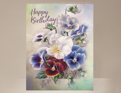 Pansy Birthday Card  |  Yesterday's Best
