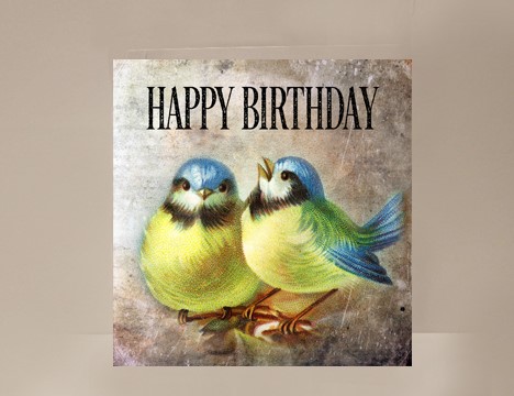 Birds Happy Birthday Mini Card |  Yesterday's Best