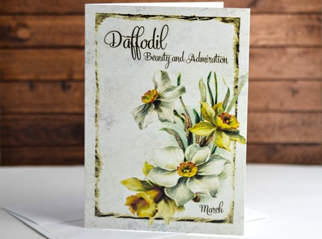 Flower of the month Card Daffodil March |  Yesterday's Best