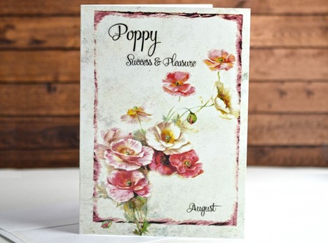 Flower of the month Card Poppy August |  Yesterday's Best