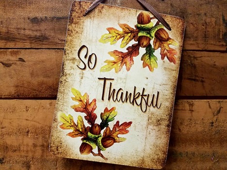 SoThankful Leaves and Acorns fall decorations hanging plaque |  Yesterday's Best