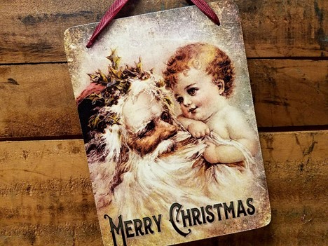 Vintage Santa Christmas decoration wall hanging |  Yesterday's Best