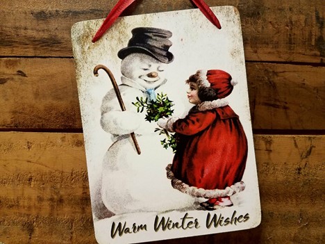 Holiday Decorations Warm Winter Wishes Snowman  |  Yesterday's Best