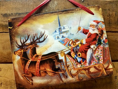 Vintage Santa Christmas decoration wall hanging |  Yesterday's Best