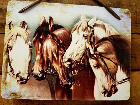 Four Horses Wall Plaque |  Yesterday's Best