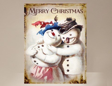 Snowman Merry Christmas card  |  Yesterday's Best