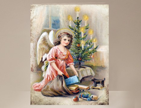 God Bless Christmas Angel paper card |  Yesterday's Best