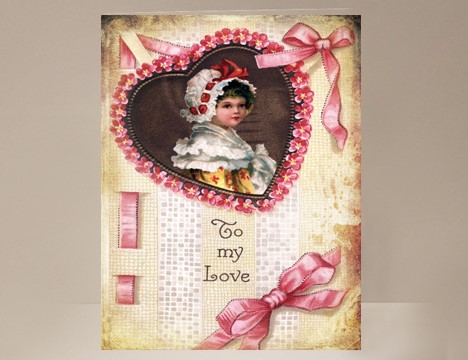Vintage Valentine Card Ribbons and Lace  |  Yesterday's Best