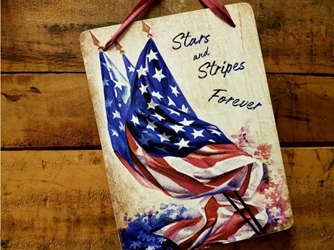 Patriotic hanging plaque wood sign |  Yesterday's Best