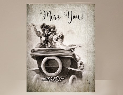 Miss You  greeting card blank inside moving card|  Yesterday's Best