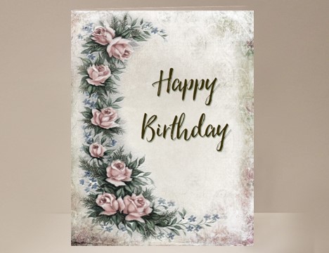 Classic Rose Birthday Card  |  Yesterday's Best