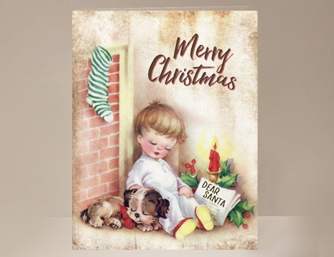 Child with Puppy Christmas Card  |  Yesterday's Best
