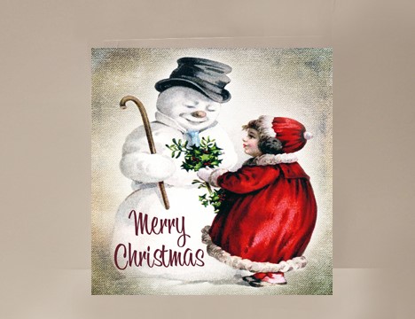 Snowman and Girl Mini Card|  Yesterday's Best