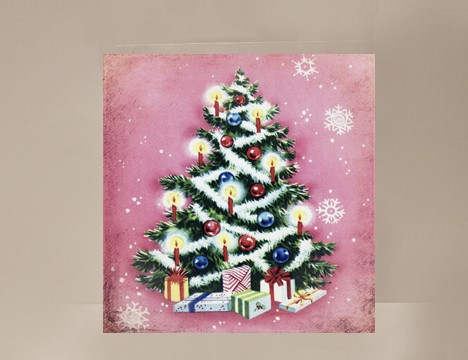 Pink Christmas Tree Mini Card|  Yesterday's Best