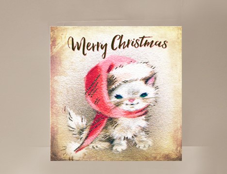 Merry Christmas Kitty Mini Card|  Yesterday's Best
