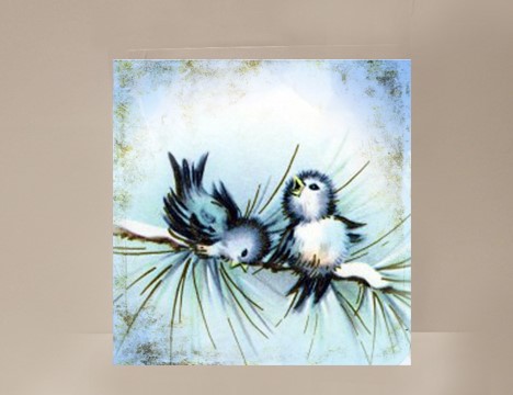Winter Blue Birds Mini Card|  Yesterday's Best