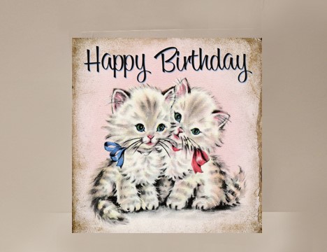 Happy Birthday Cat Mini Card  |  Yesterday's Best