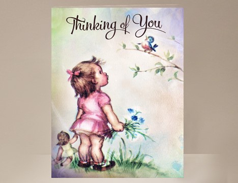 Thinking of You with Bird card |  Yesterday's Best