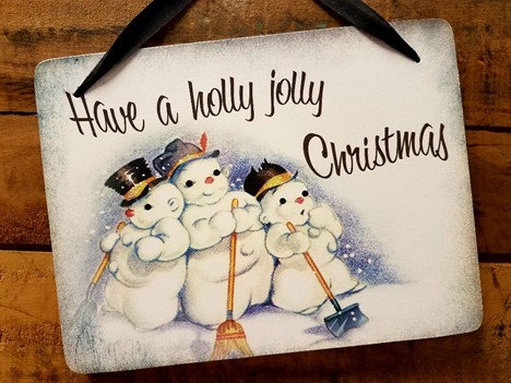 Holly Jolly Snowman Christmas Sign |  Yesterday's Best