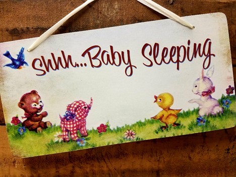 Shhh Baby Sleeping Sign Wood Sign  |  Yesterday's Best
