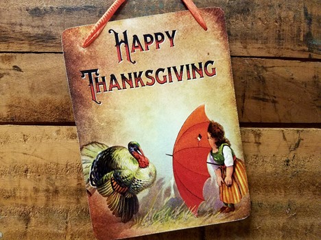 Happy Thanksgiving Decoration hanging plaque |  Yesterday's Best