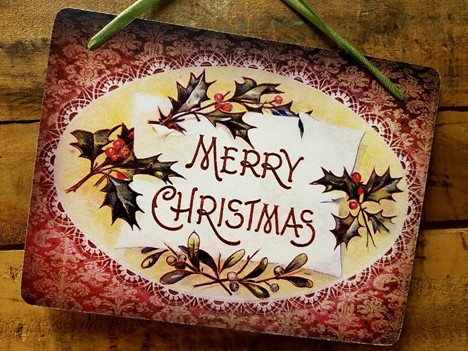 Merry Christmas Vintage Sign decoration |  Yesterday's Best