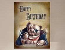 View Bulldog Birthday Card