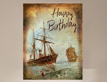 View Sailing Ship Birthday Card