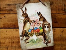 View Easter Rabbits Wood Sign
