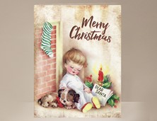 View Child with Puppy Christmas Card