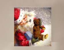View Santa with Teddy bear Mini Card