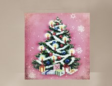 View Pink Christmas Tree Mini Card