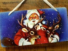 View Santa with Reindeer Sign